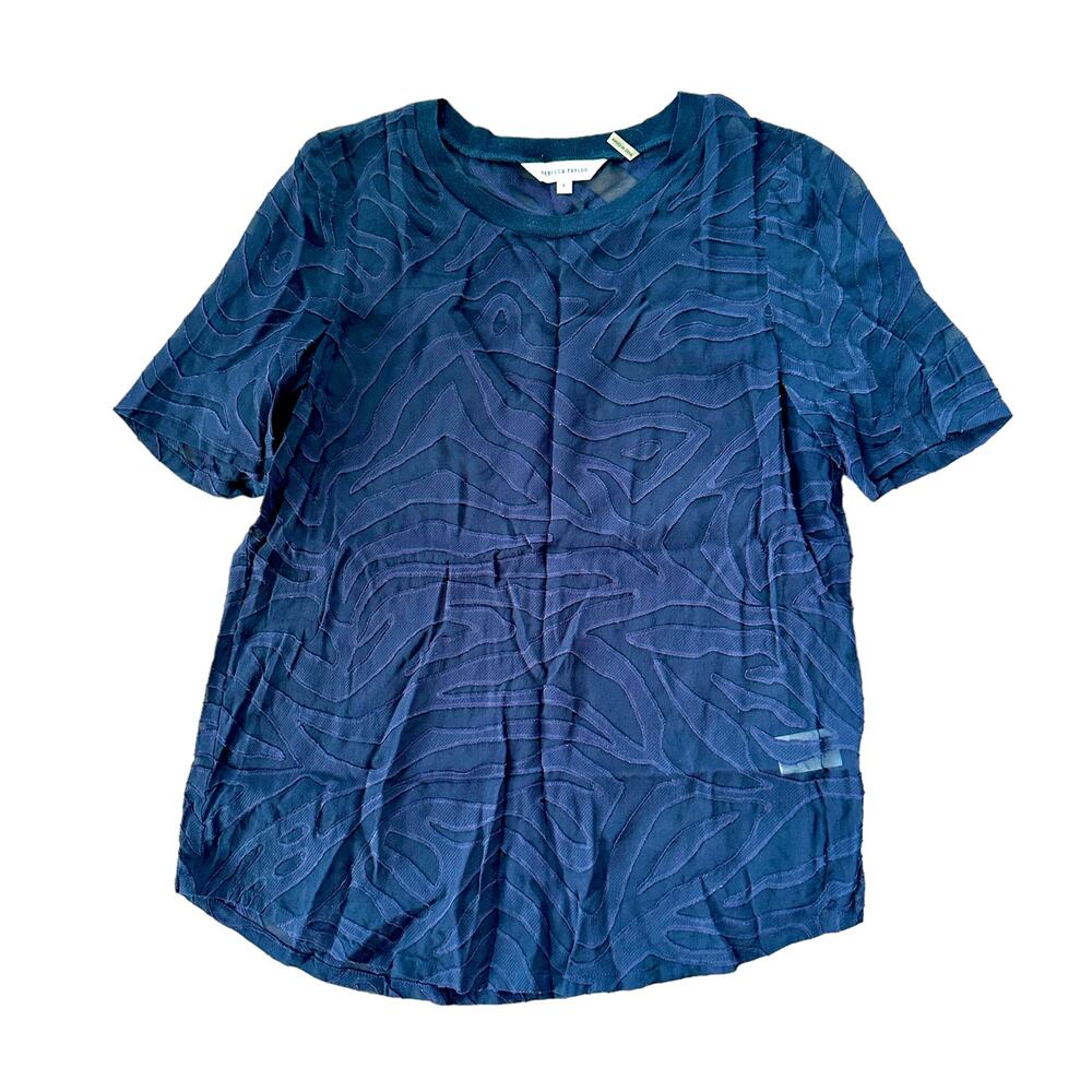 Rebecca Taylor Sheer Black Zebra Tee